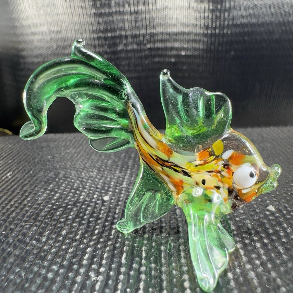 Venetian Art Glass Hand‎ Blown Fish Hand Made Italian Glass Delicate Figure VTG